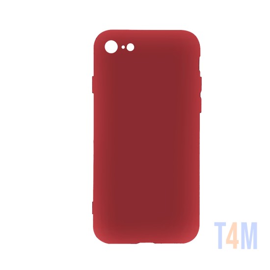 Capa de Silicone com Moldura de Câmera para Apple iPhone 7g/8g Vermelho